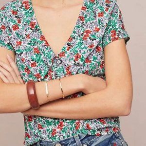 Anthropologie Maeve Austen Floral Collared Blouse | 4